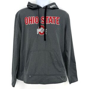 Ohio State Buckeyes Men's L Gray Hoodie Fleece Pullover Sweatshirt NCAA Team